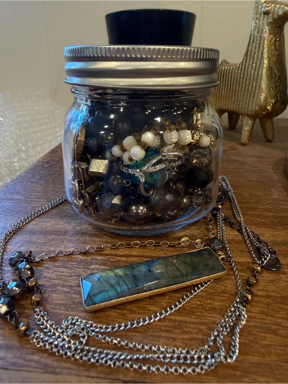 Midnight muse Labradorite Pendant Necklace in Blue-Green & more mystery jewelry